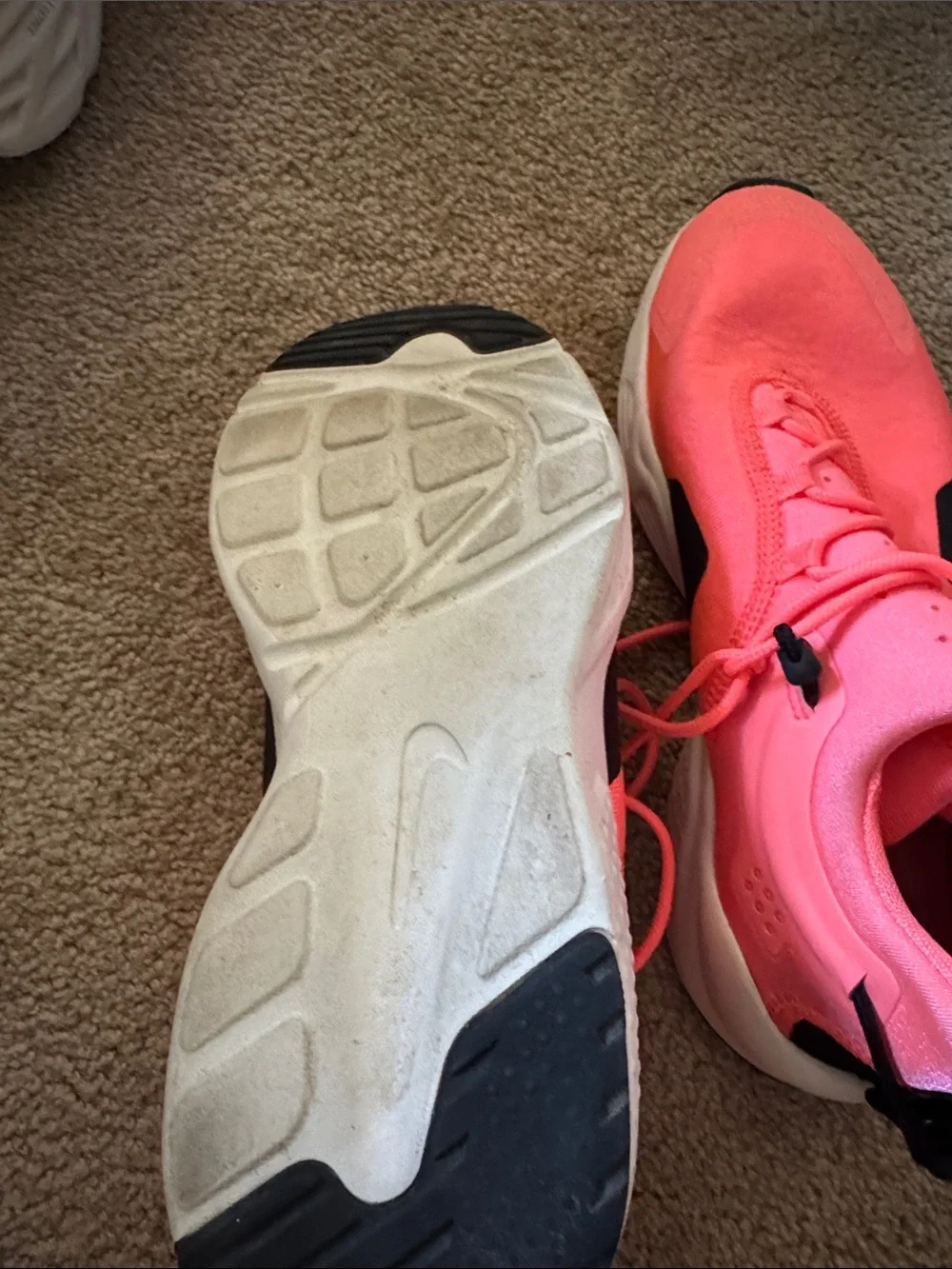 Nike Women’s Neon Pink and Black Athletic Sneakers air huarache